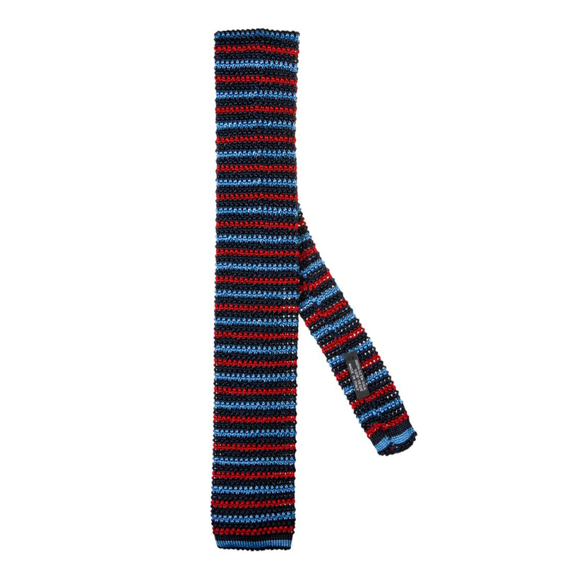 Cravatta righine strette tricot in seta