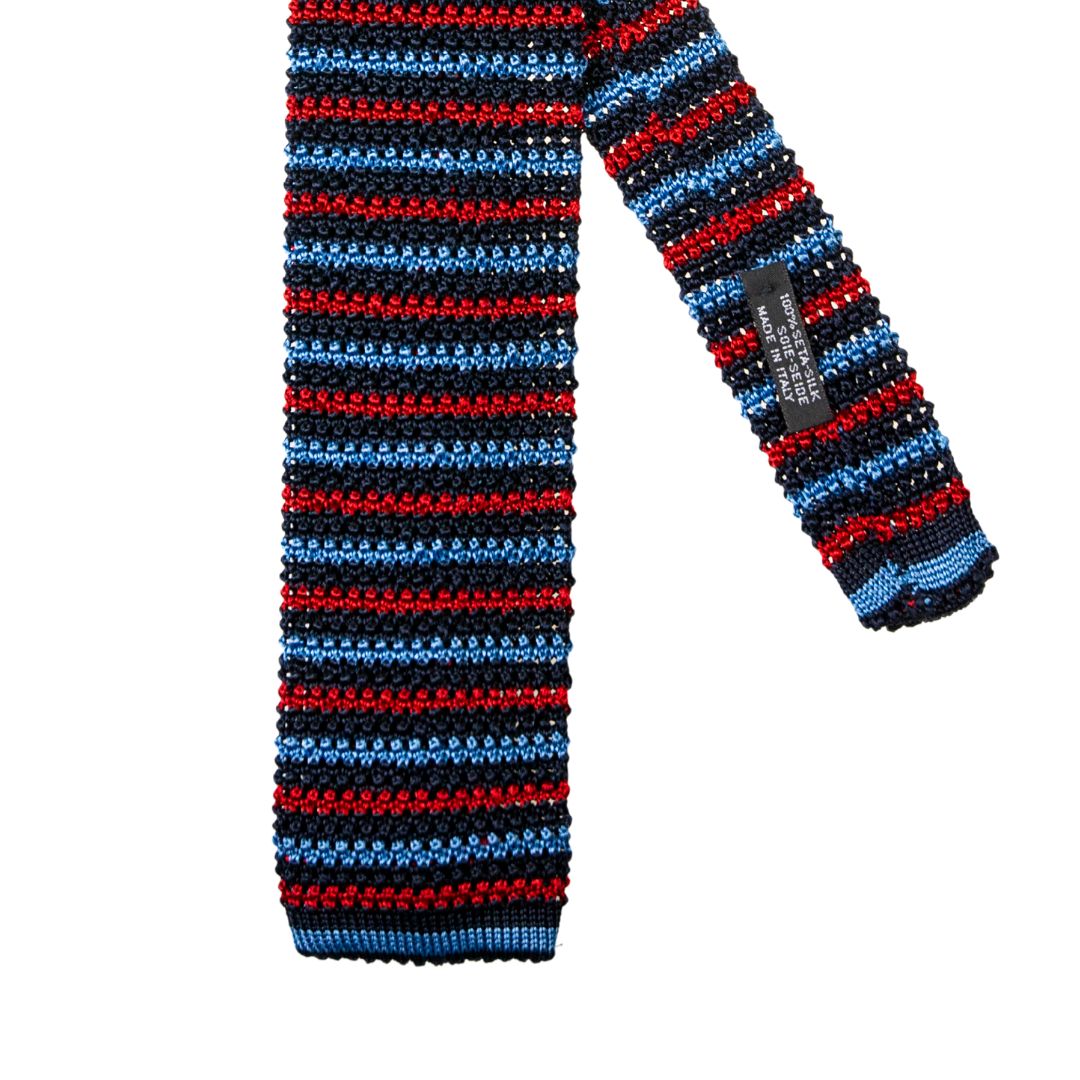 Cravatta righine strette tricot in seta