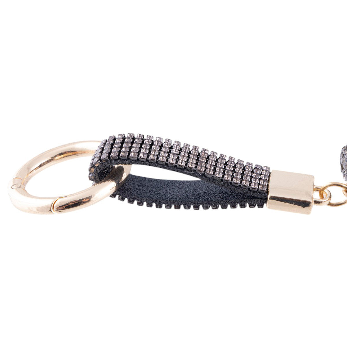 Portachiavi cuore piatto con strass