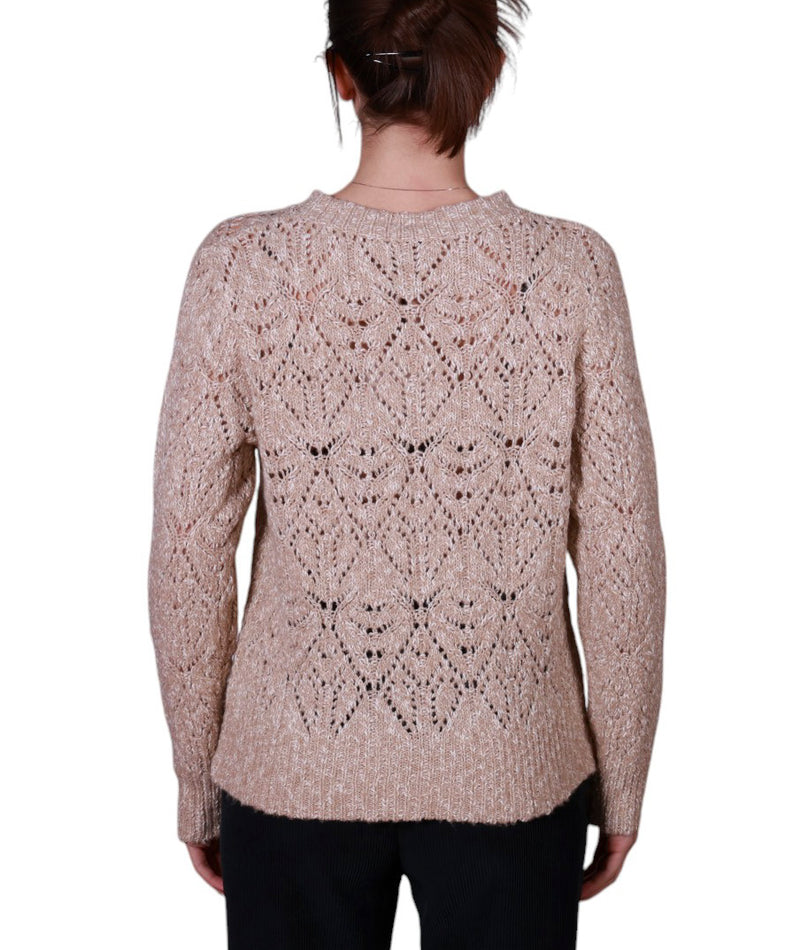 Maglia donna girocollo traforata