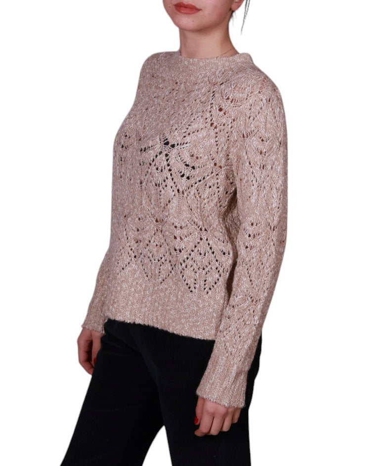 Maglia donna girocollo traforata