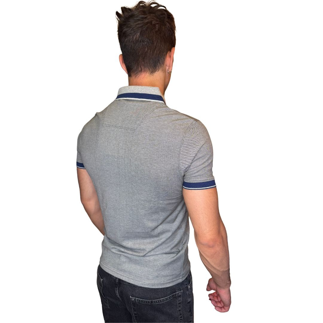 Polo uomo manica corta cotone jersey operato Fred Mello