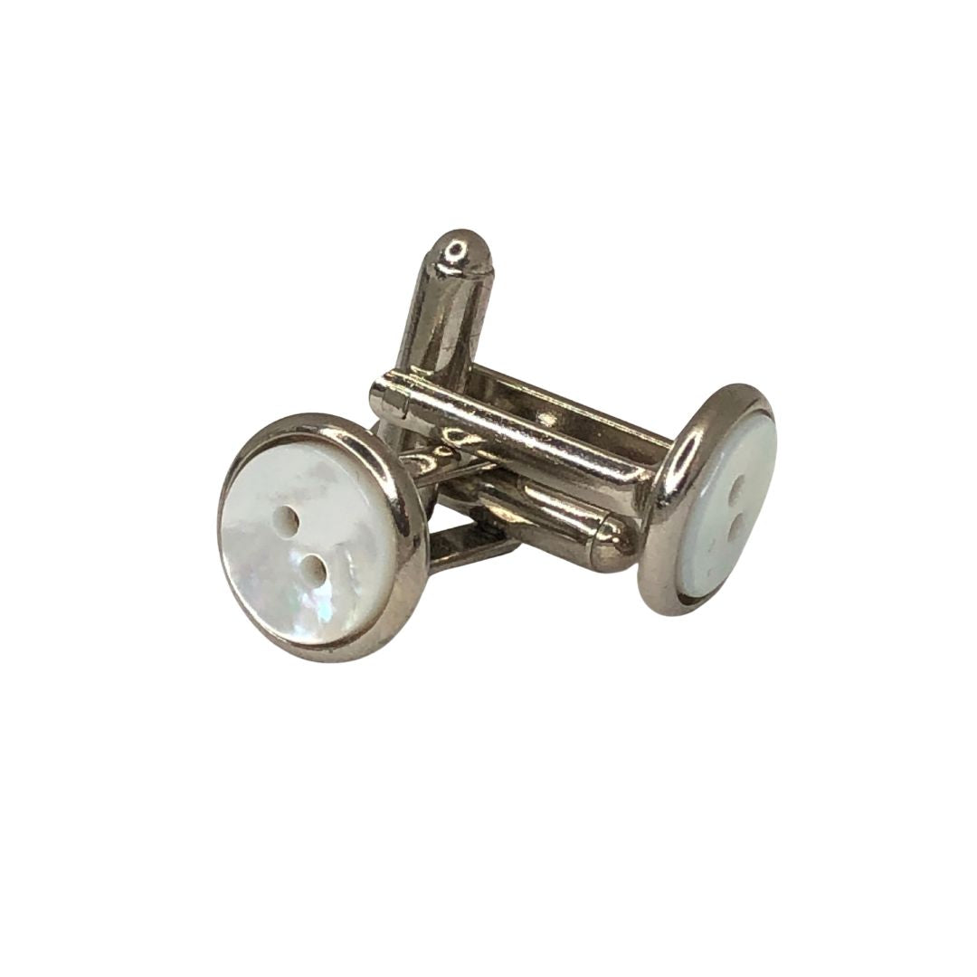 Gemelli a forma di Bottoncino in madreperla Paolo da Ponte Made in Italy