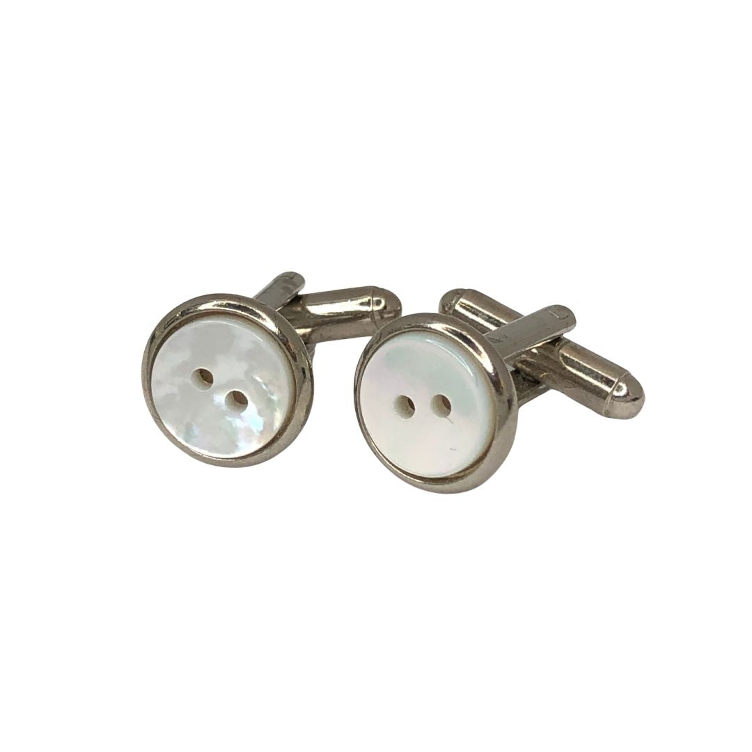 Gemelli a forma di Bottoncino in madreperla Paolo da Ponte Made in Italy