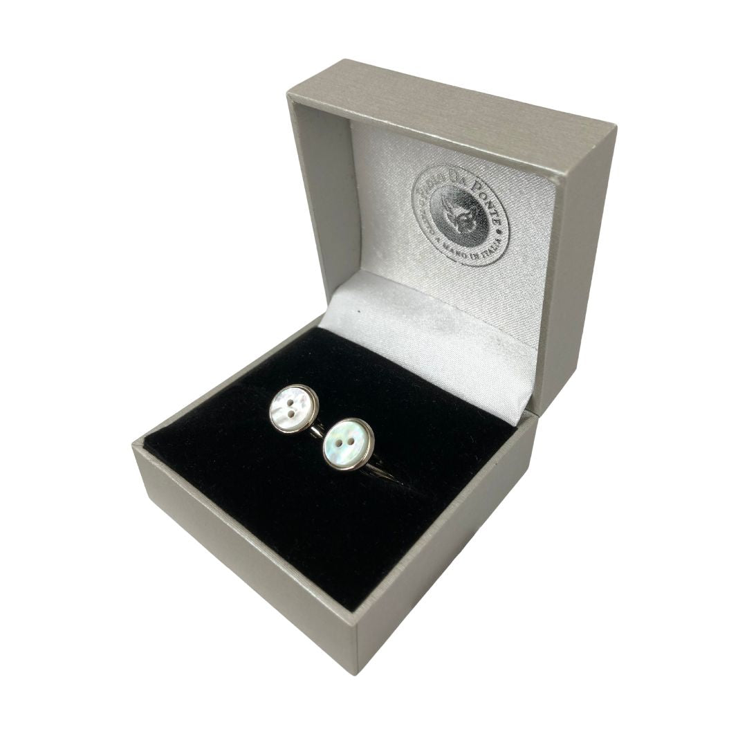 Gemelli a forma di Bottoncino in madreperla Paolo da Ponte Made in Italy