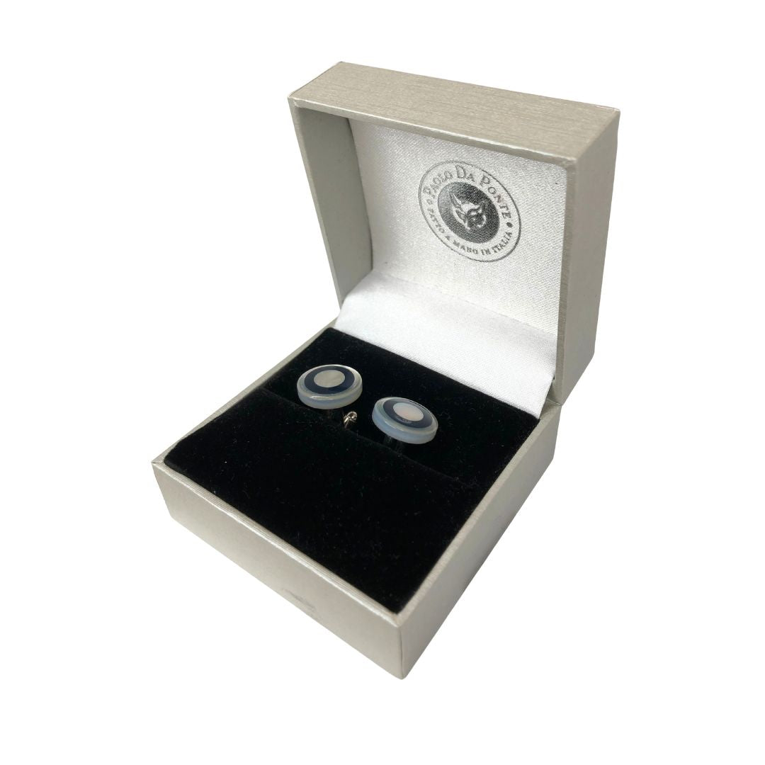 Gemelli tondi Madreperla con Cerchio nero