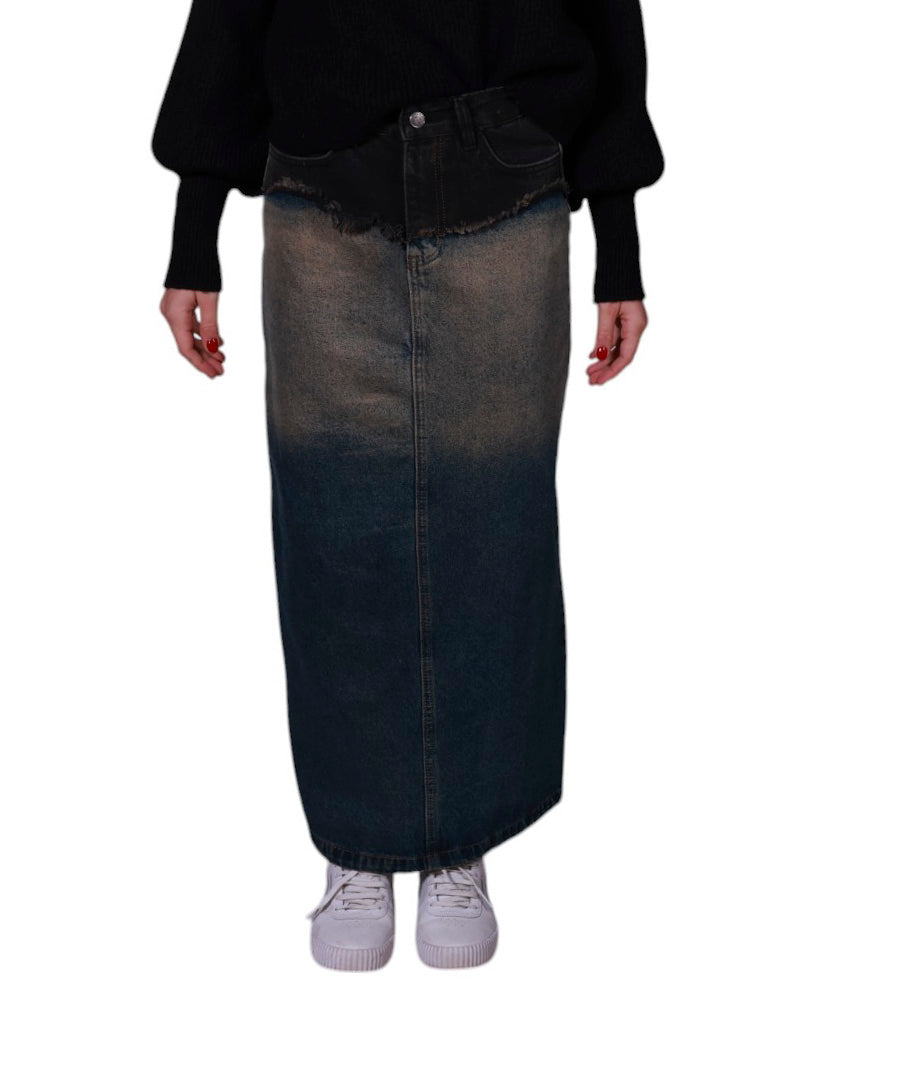 Gonna lunga in Jeans slavata