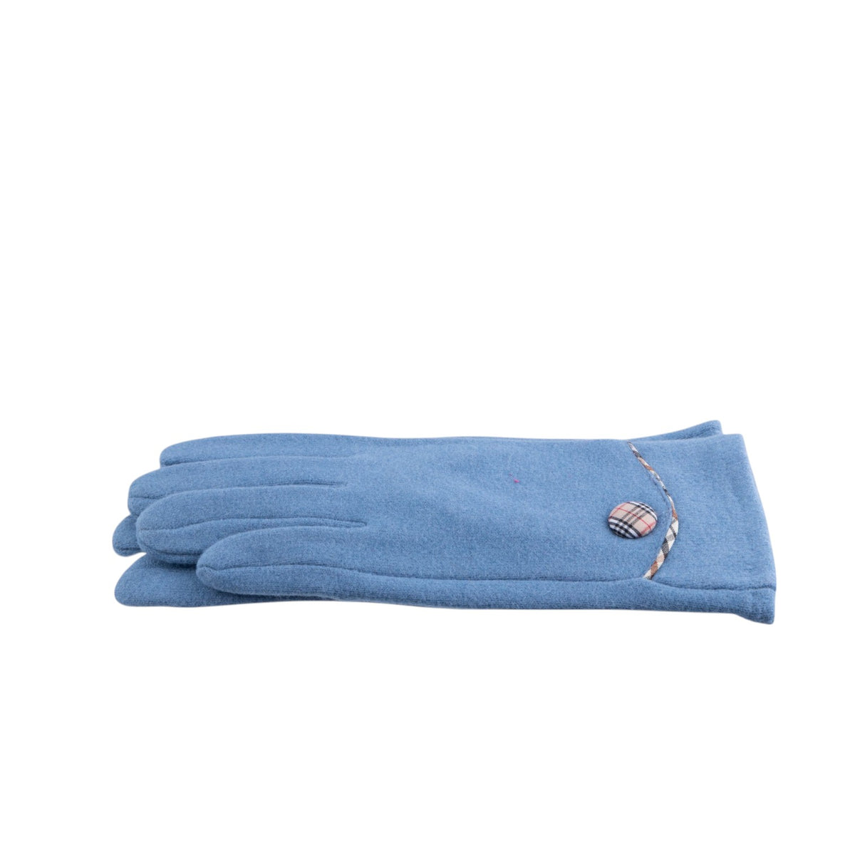 Guanti Touch con Bottoncino profilato misto Lana