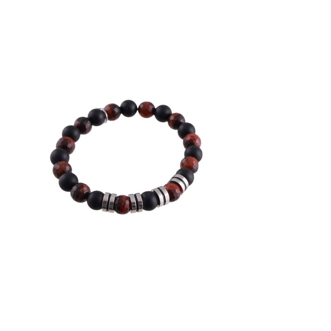 Bracciale uomo in acciaio inox e pietra nichel