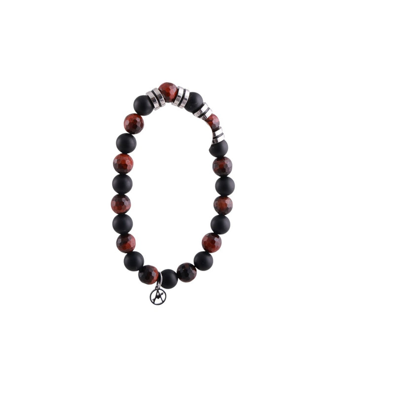 Bracciale uomo in acciaio inox e pietra nichel