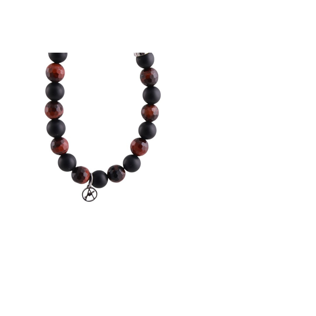 Bracciale uomo in acciaio inox e pietra nichel