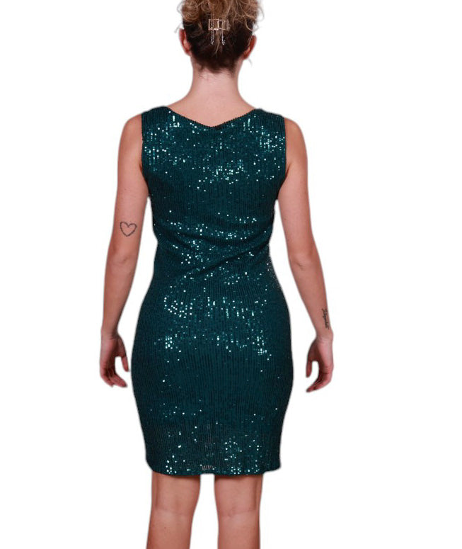 Abito pailettes smanicato