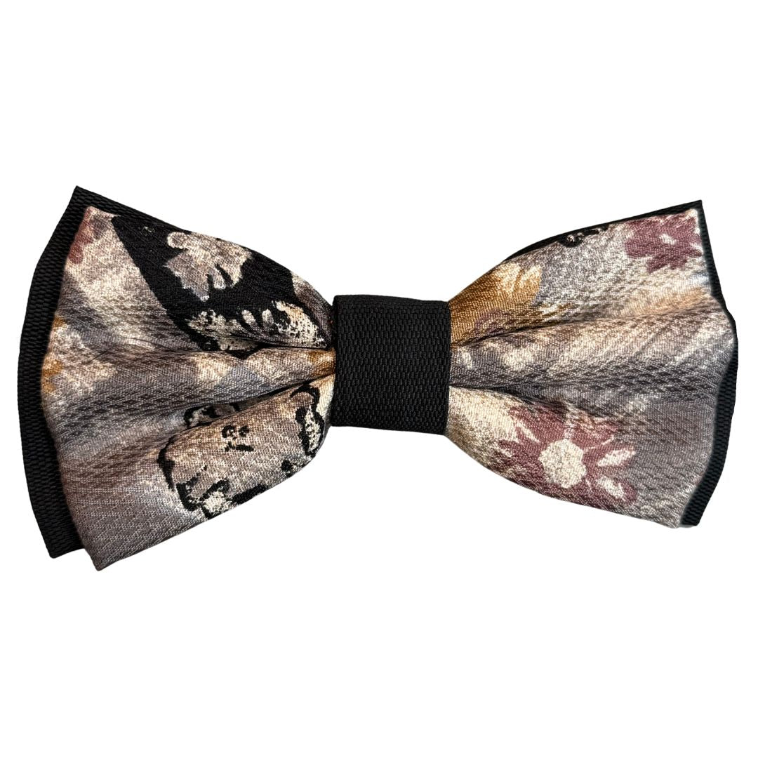 Papillon seta bicolore fantasia floreale