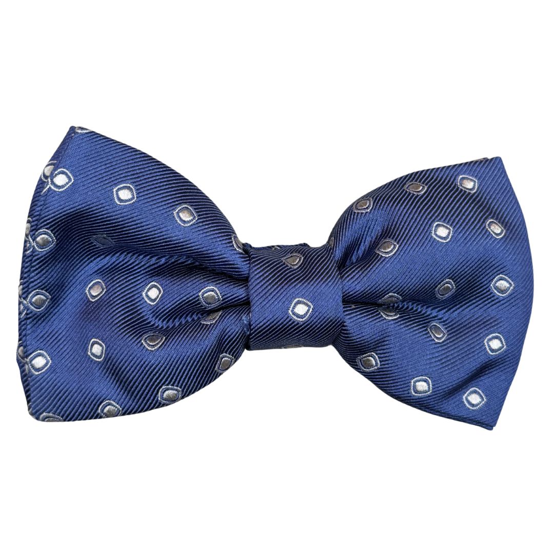 Papillon in seta annodato a mano fantasia rombi lavorazione sartoriale elegante