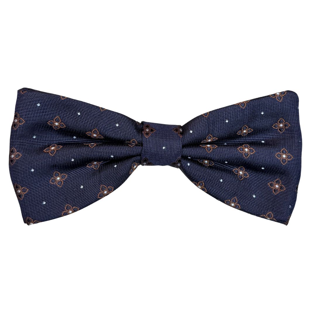 Papillon in seta annodato a mano fantasia fiori Made in Italy