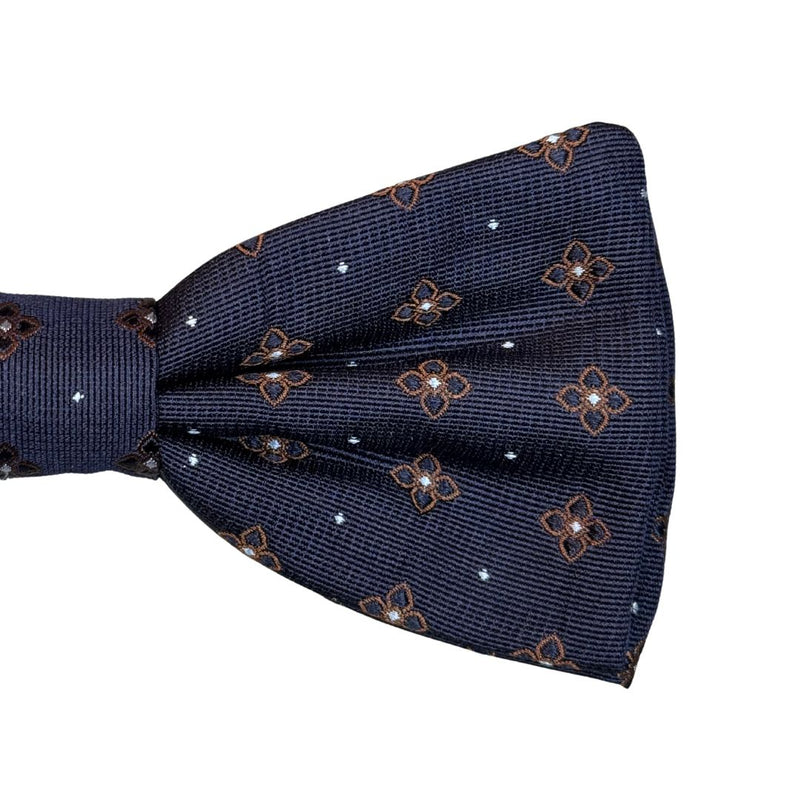 Papillon in seta annodato a mano fantasia fiori Made in Italy