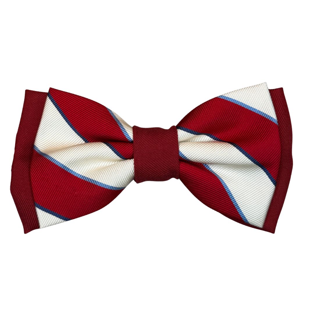 Papillon regimental bicolore in seta annodato a mano Centoercento camicie Made i