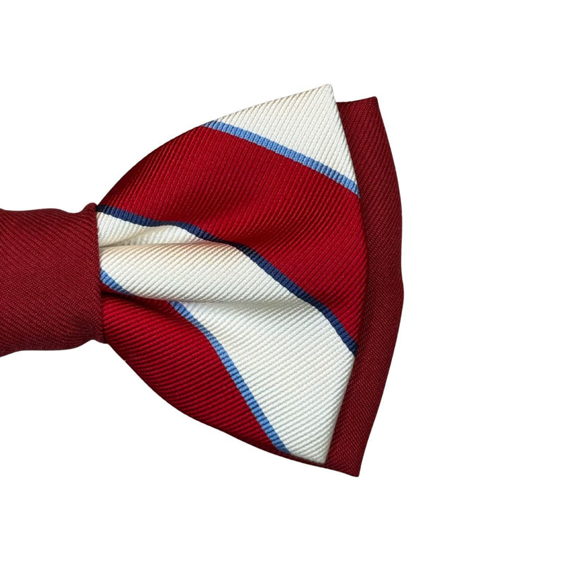 Papillon regimental bicolore in seta annodato a mano Centoercento camicie Made i