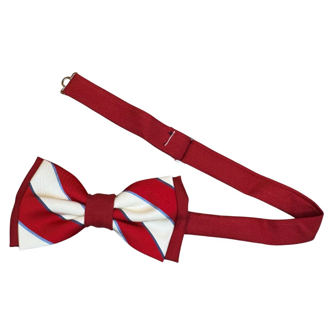 Papillon regimental bicolore in seta annodato a mano Centoercento camicie Made i