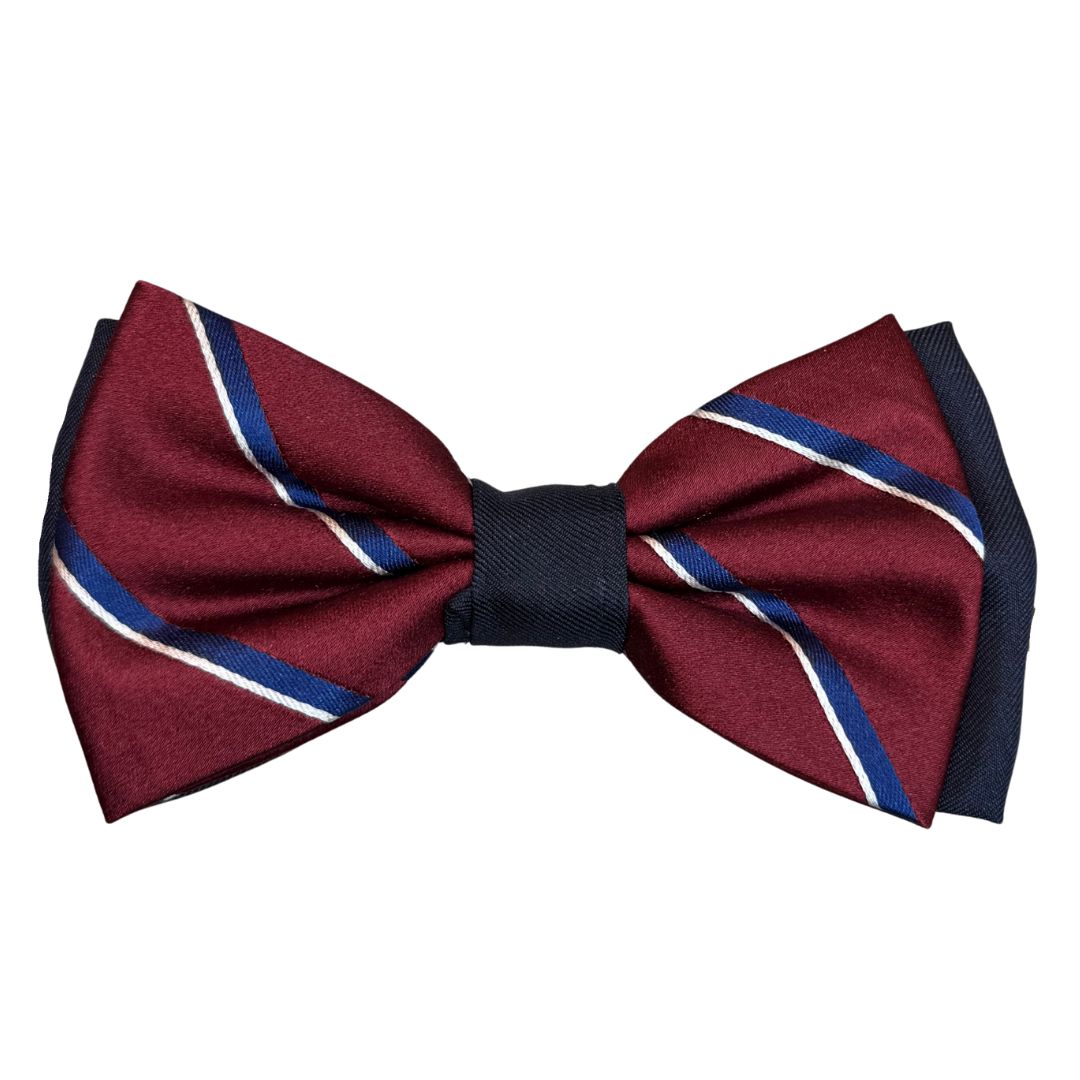 Papillon regimental bicolore in seta annodato a mano Centoercento camicie Made i