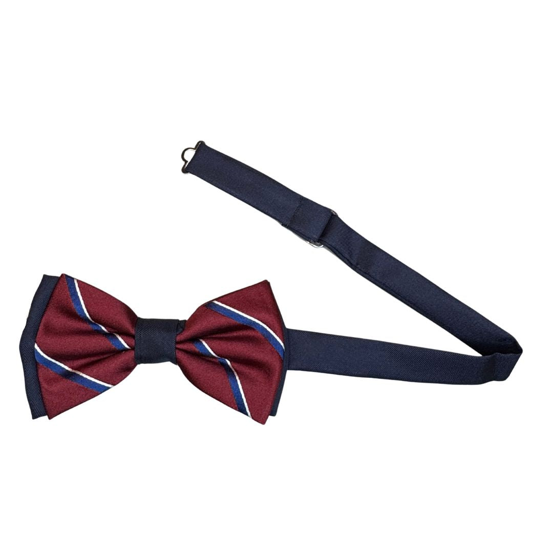 Papillon regimental bicolore in seta annodato a mano Centoercento camicie Made i