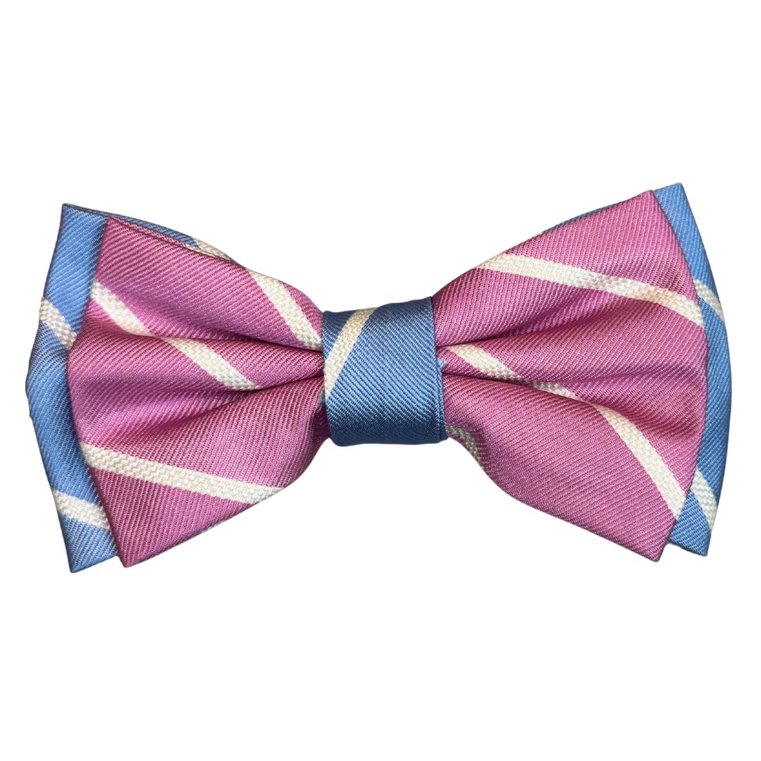 Papillon regimental bicolore in seta annodato a mano Centoercento camicie Made i