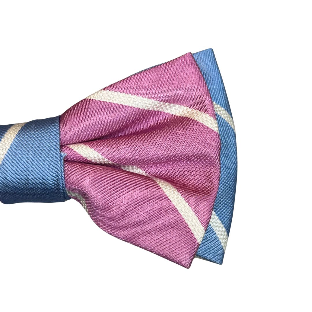 Papillon regimental bicolore in seta annodato a mano Centoercento camicie Made i