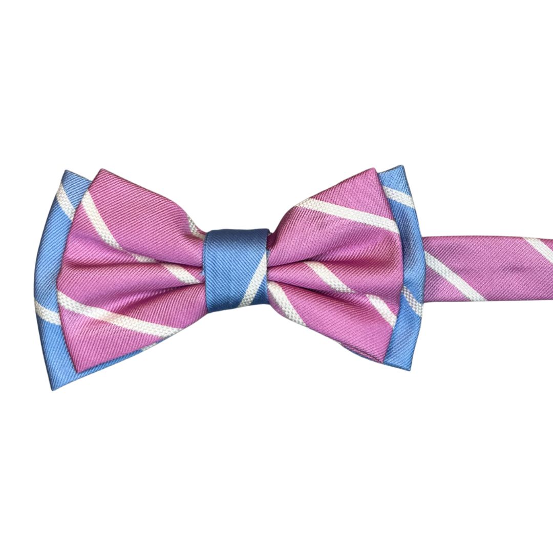 Papillon regimental bicolore in seta annodato a mano Centoercento camicie Made i