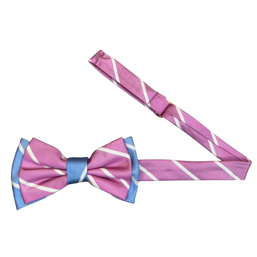 Papillon regimental bicolore in seta annodato a mano Centoercento camicie Made i