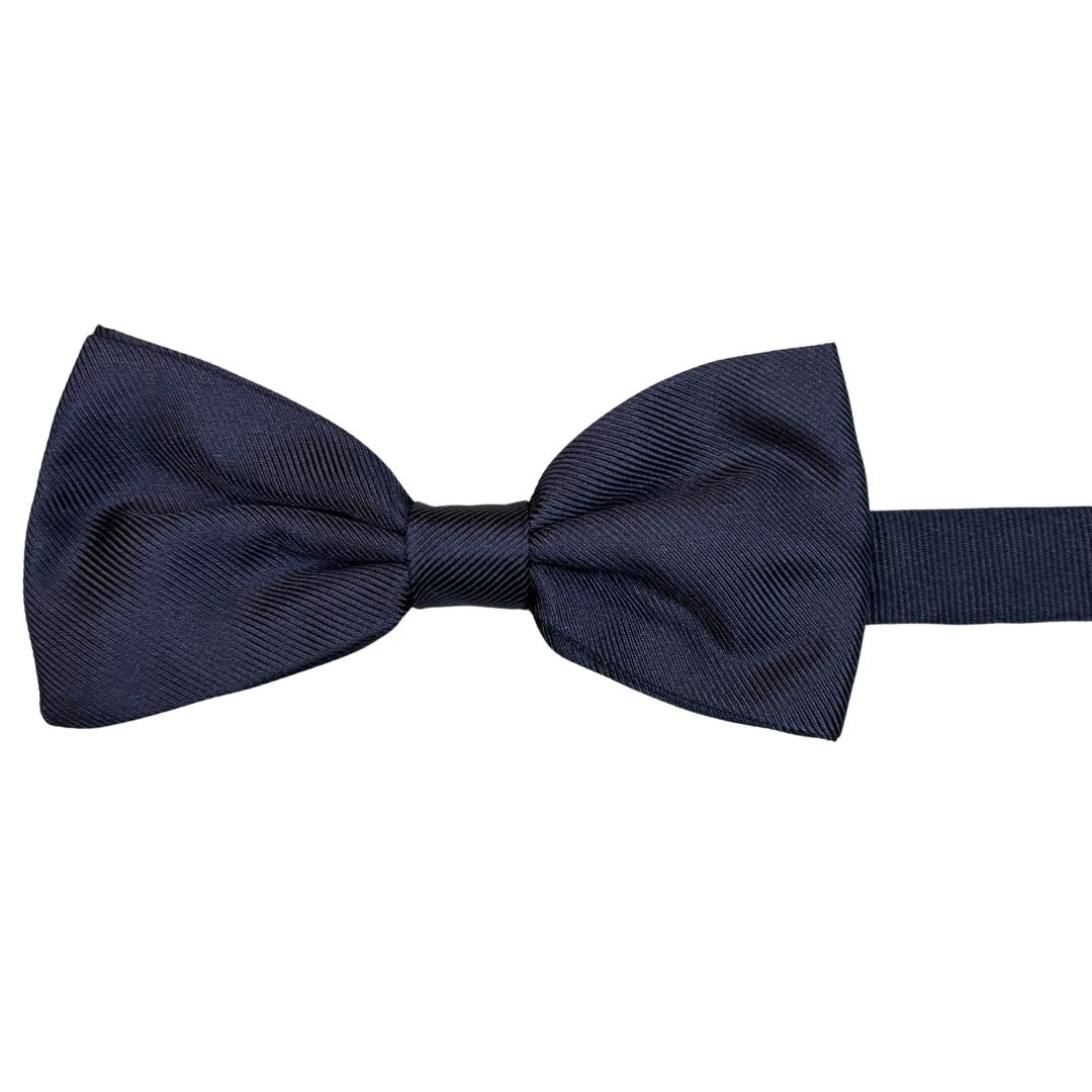 Papillon annodato a mano regolabile in seta motivo twill tinta unita