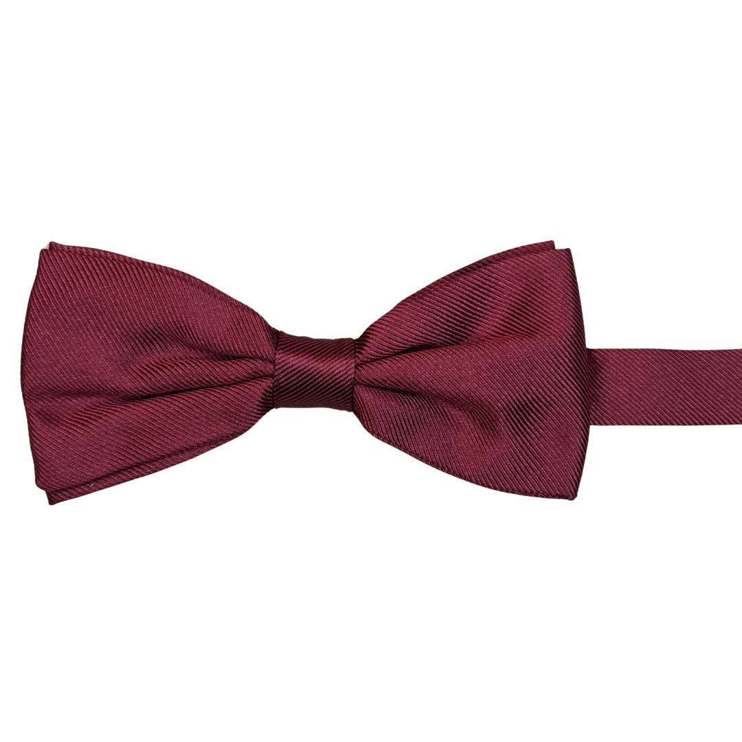 Papillon annodato a mano regolabile in seta motivo twill tinta unita