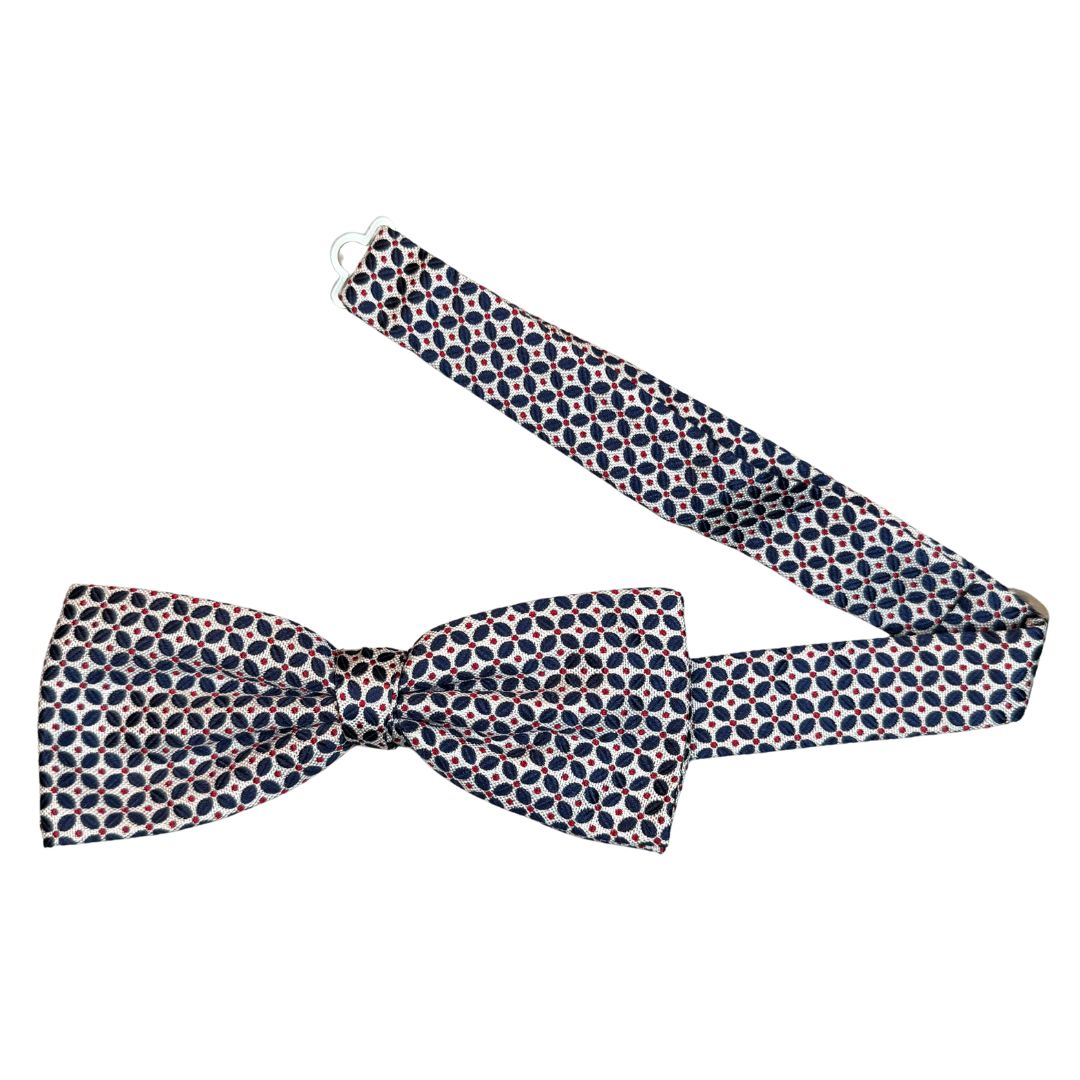 Papillon seta midi annodato a mano con fantasia geometrica