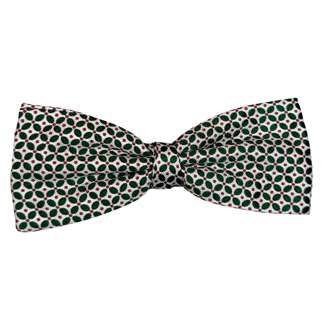 Papillon seta midi annodato a mano con fantasia geometrica