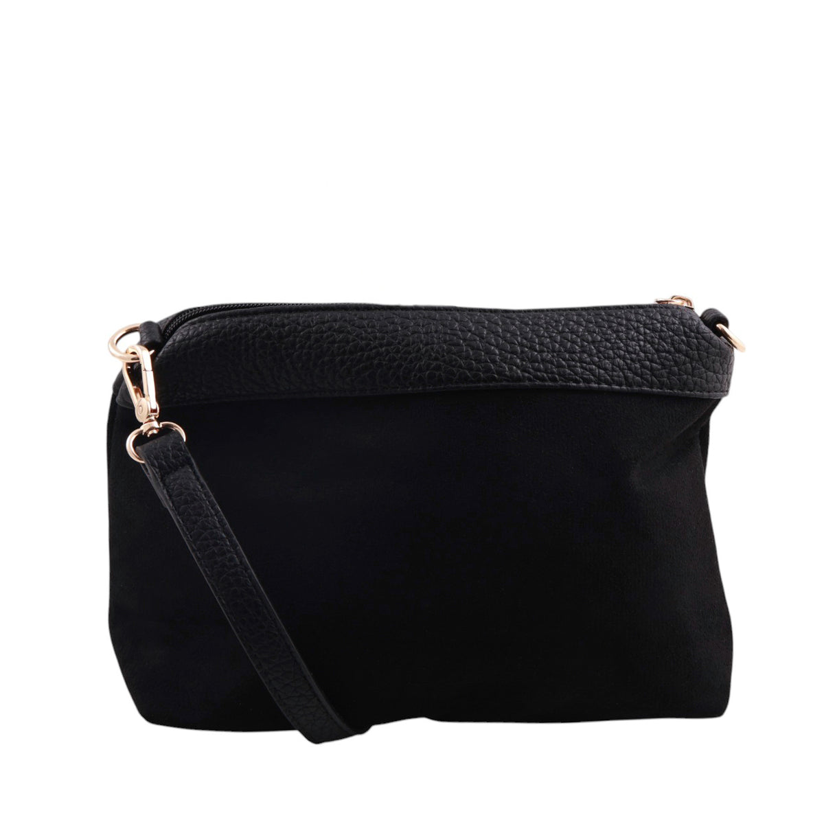 Borsa ecopelliccia chiusura strass con pochette interna con tracolla