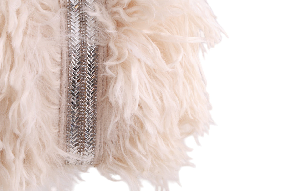 Borsa tracollina ecopelliccia manici strass con pochette interna