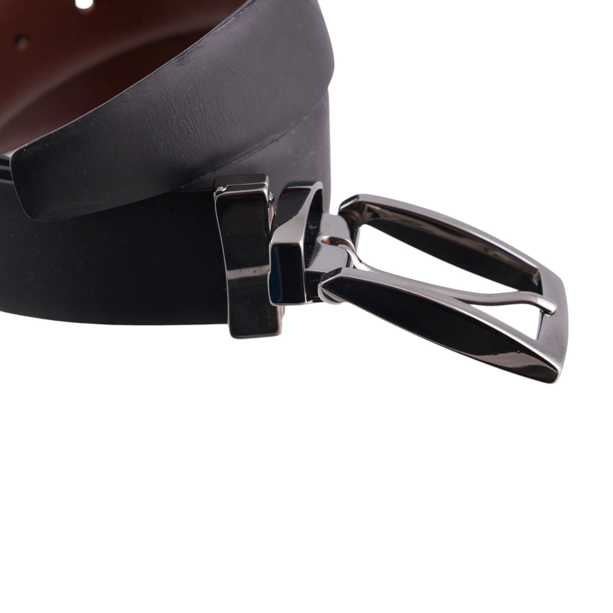 Paolo Da Ponte Cintura Pelle Double Face Marrone e Nero