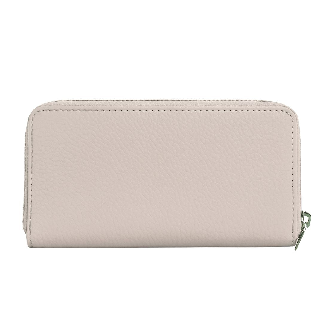 Portafoglio donna doppia zip in pelle dollaro