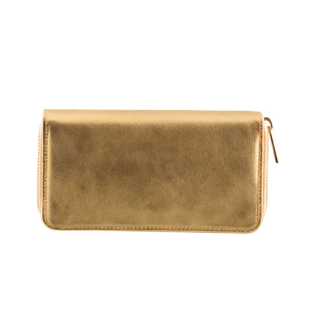 Portafoglio donna 2 zip laminato