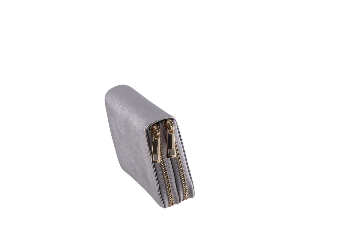 Portafoglio donna 2 zip laminato