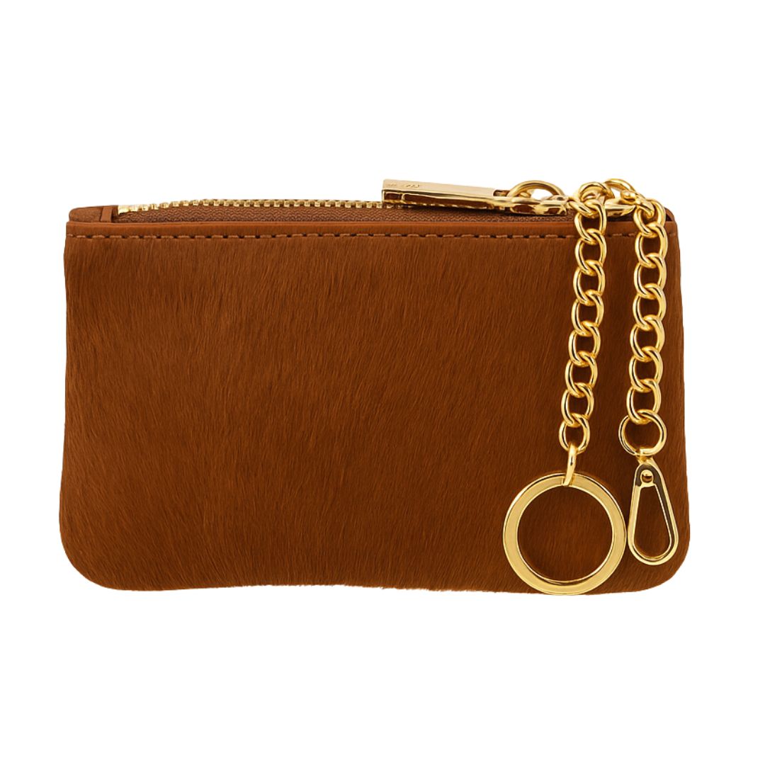 Portachiavi Portamonete in Pelle e Cavallino