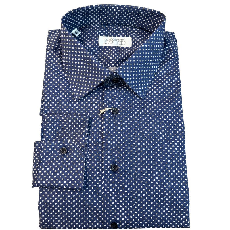 Camicia uomo classica popeline fantasia fiorellini