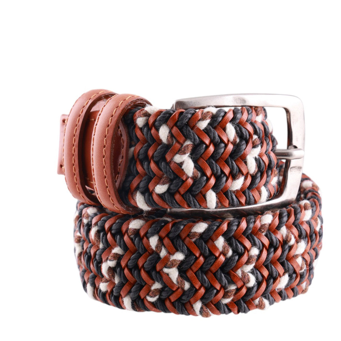 Cintura Intrecciata Paolo Da Ponte in Cuoio e Lana