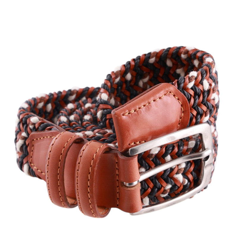 Cintura Intrecciata Paolo Da Ponte in Cuoio e Lana