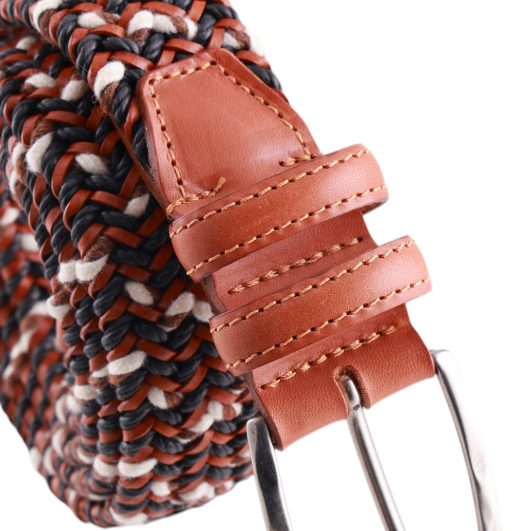 Cintura Intrecciata Paolo Da Ponte in Cuoio e Lana