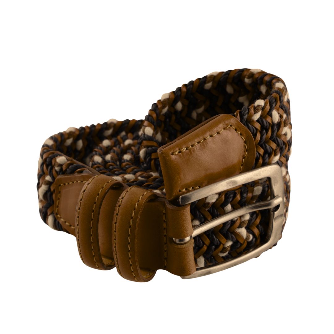 Cintura Intrecciata Paolo Da Ponte in Cuoio e Lana