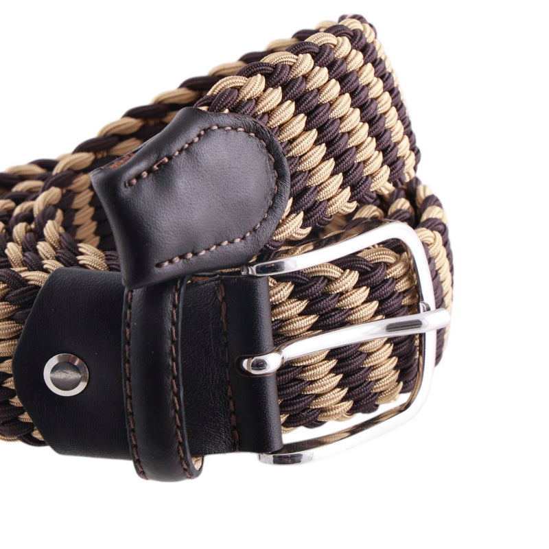 Cintura tessuto elastico viscosa bicolore obliquo rifinita a mano Made in Italy