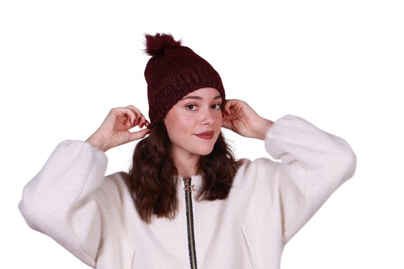 Cappello pon pon pelliccia