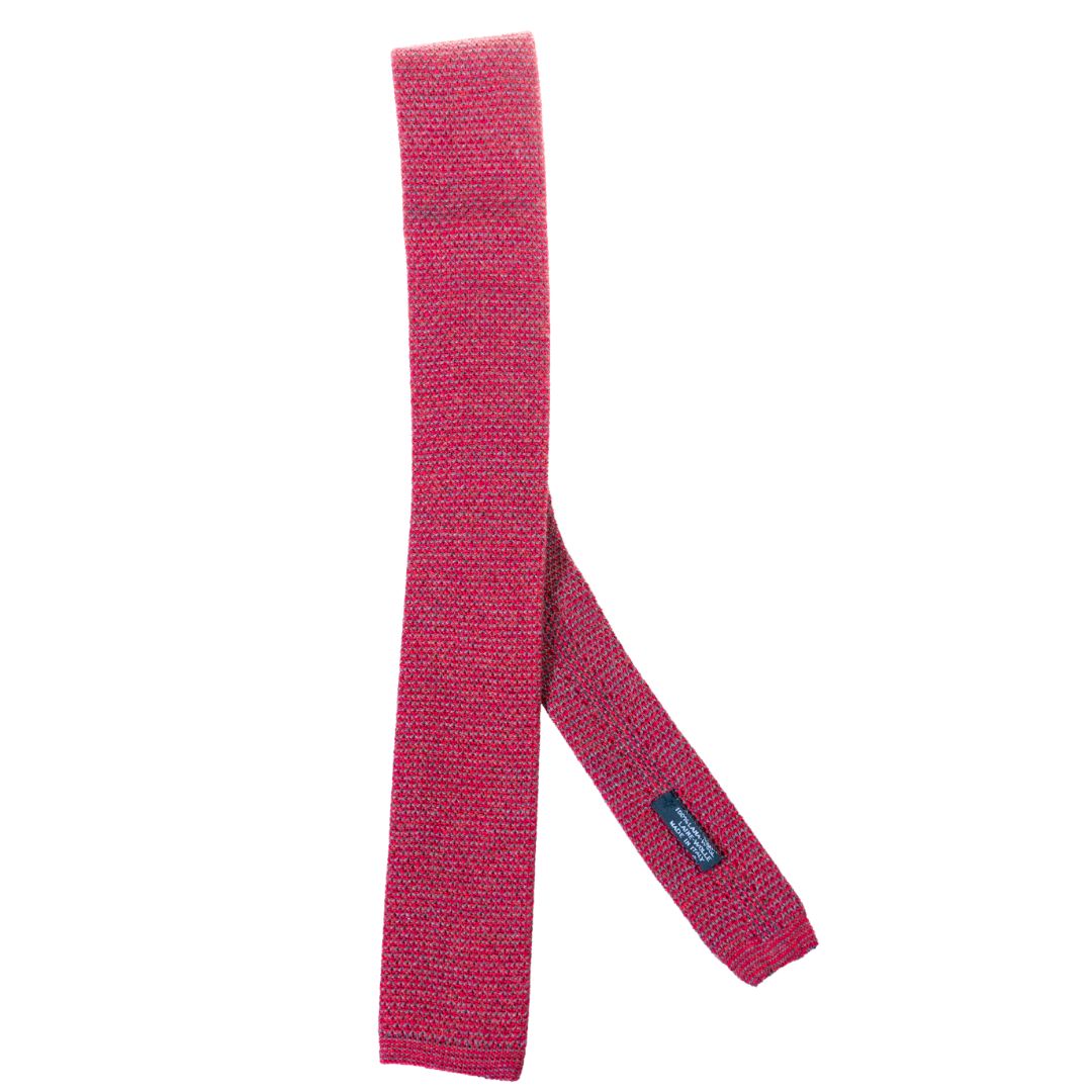 Cravatta uomo tricot in lana motivo zig-zag