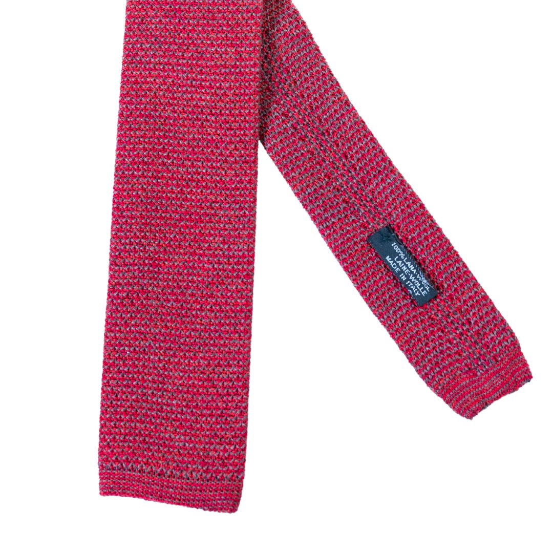 Cravatta uomo tricot in lana motivo zig-zag