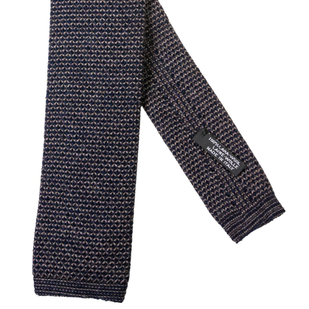 Cravatta uomo tricot in lana motivo zig-zag